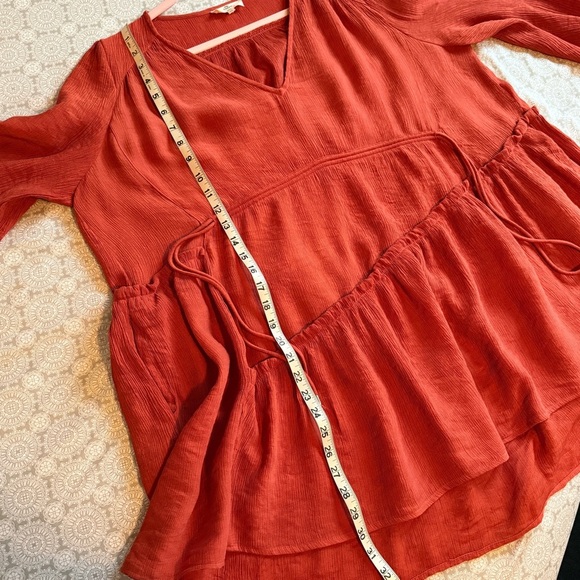 Entro Rust V-Neck Top Women's Medium - Picture 8 of 9